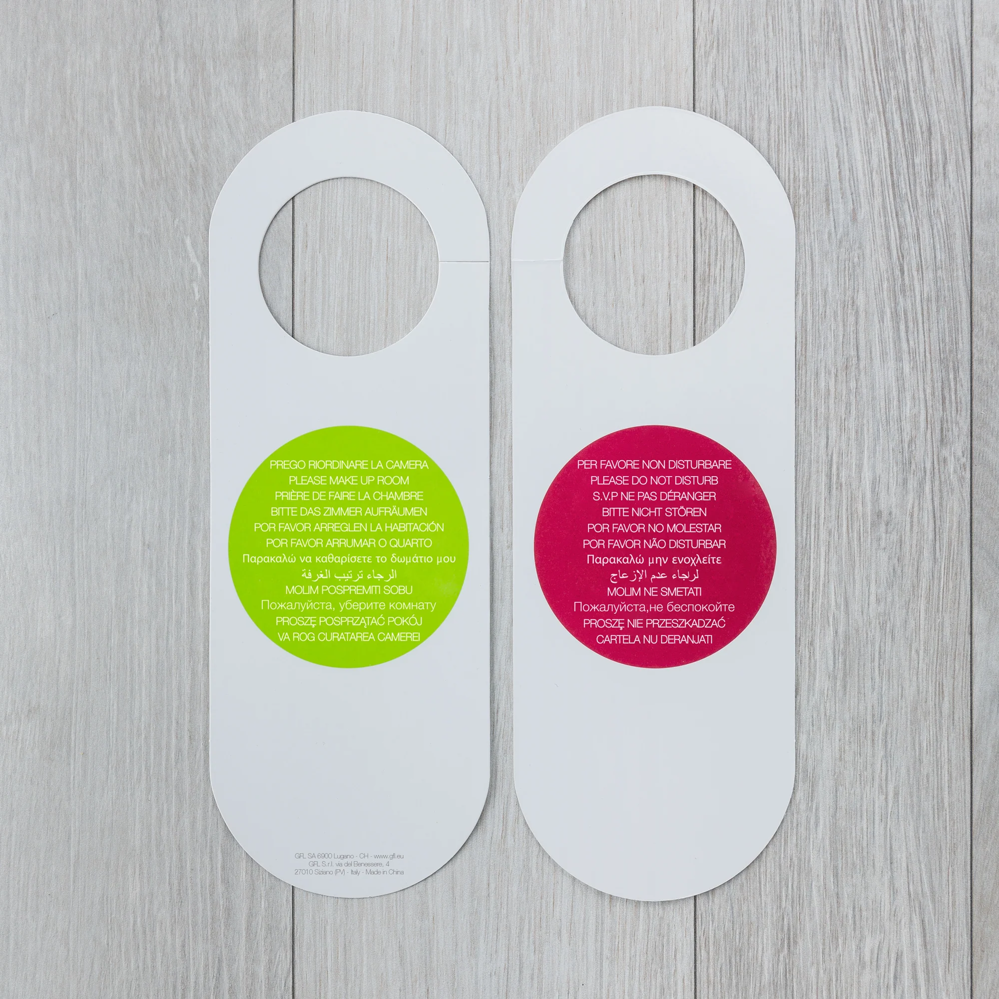 "Do Not Disturb" Hotel "Do Not Disturb" sign on the doorknob