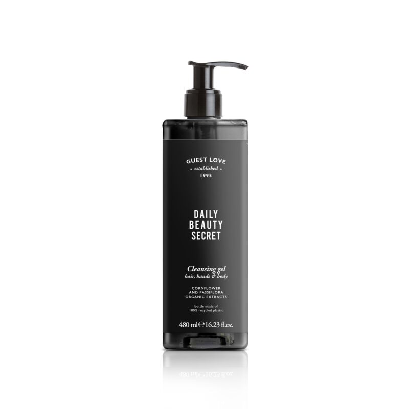 Shampoo corpo e capelli in flacone 480 ml in pet riciclato. Flacone ricaricabile