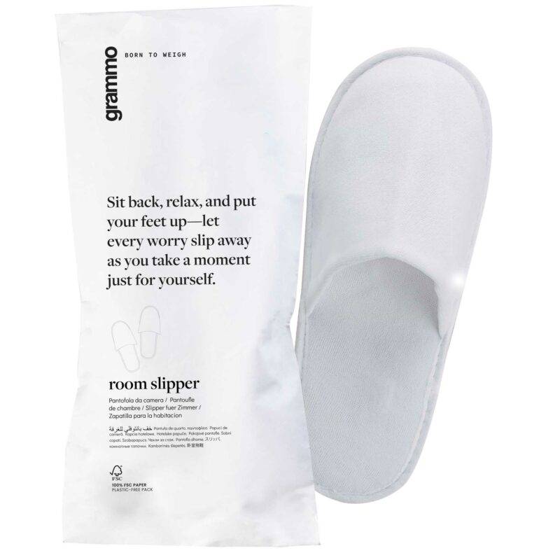 pantofole chiuse in spugna per hotel